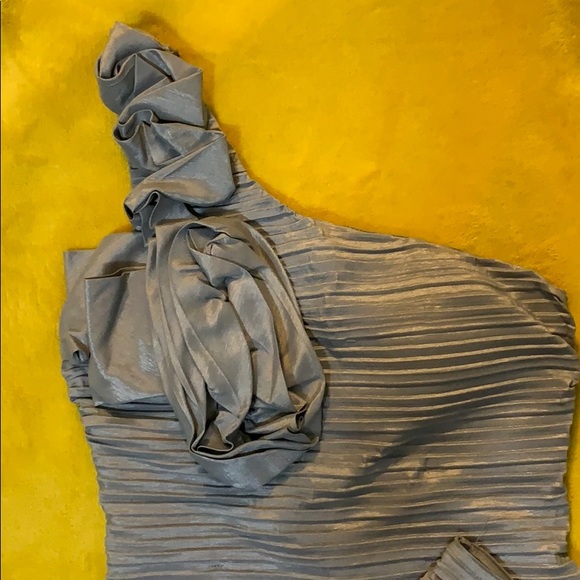 Silver One Shoulder Dress - Picture 2 of 3